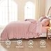 Litanika Full Size Comforter Sets, 3 Pieces Blush Pink Ruffle Girls Women Cute Bedding Comforters & Sets, Lightweight Fluffy Microfiber as Gift (79x90In Comforter & 2 Pillowcases)