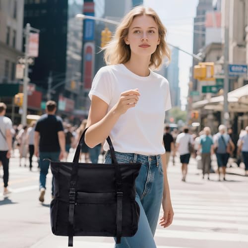 Bolso tote grande de nailon para mujer, ligero, con correa desmontable, para uso diario, trabajo, universidad y viajes miniatura 2