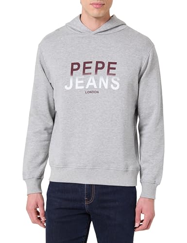 Pepe Jeans M Seasonal Logo III Hoodie Sudadera, Gris (Gris Marga), Hombre