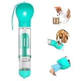 Botella portátil para perros: el dispensador de agua para cachorros tiene una cuerda desmontable antipérdida en la parte superior, se puede conectar a la mochila, mano, caja de mascotas, carrito o coche, hace que la botella sea fácil de llevar