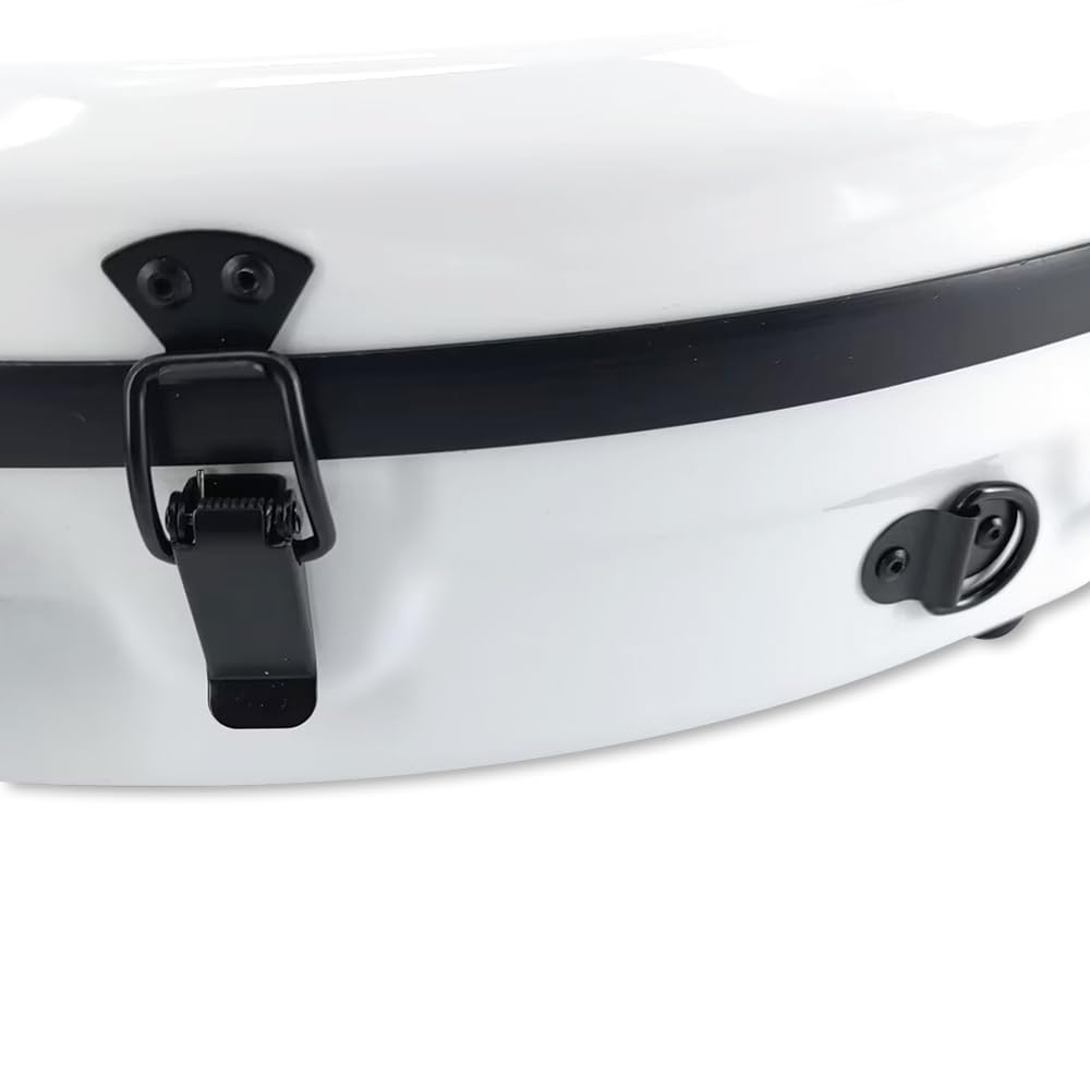 Custodia rigida leggera per viola in fibra di vetro per dimensioni da 16" a 16,5", custodia rigida per viola con spalline, 2,68 kg, guscio impermeabile (bianco)