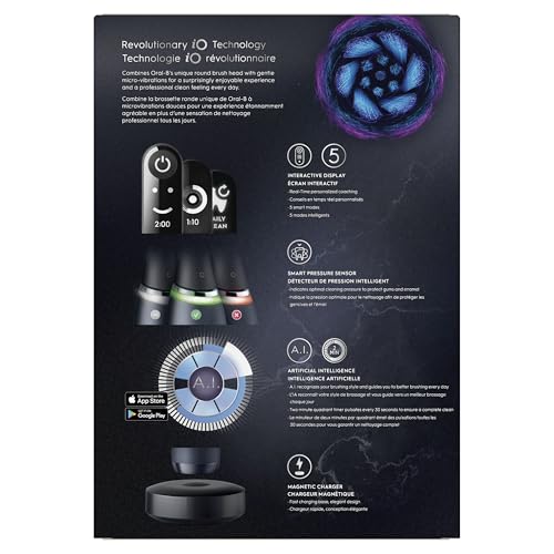 Image of Oral-B iO Series 7G Electric Toothbrush with 1 Replacement Brush Head, Black Onyx