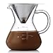 QLSN Cafetière Manuelle Réutilisable Filtre Carafe Café Pot À Café en Verre Filtre Anti-Goutte en Acier Inoxydable Filtre À Café Perforé À La Main Filtre Filtre Instrument sans Papier