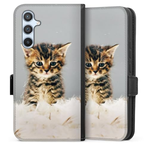 Coque Samsung Galaxy A54 5G DeinDesign style portefeuille chat et plume pour le quotidien