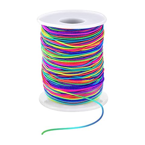 1mm Stretchy Bracelet String, Sturdy Rainbow Elastic String Elastic Cord for Jewelry Making, Necklaces, Beading and Crafts Cover