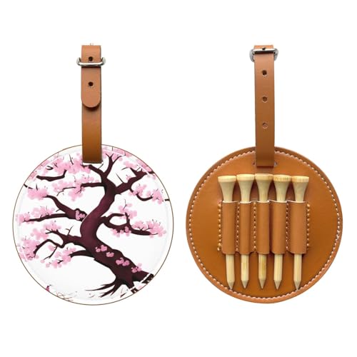 Cherry Blossoms Tree Brown Golf tee Storage Bag - Durable and wear-Resistant Golf Accessories