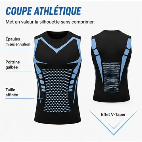 Débardeur compression homme pour gym maillot extensible séchage rapide