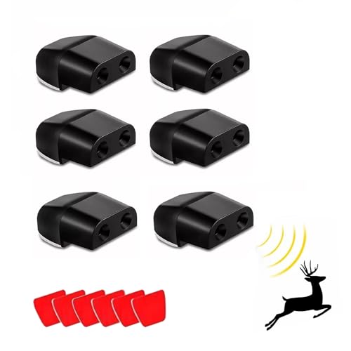 Crozgan 6Pcs Deer Whistles Wildlife Warning Animal Black Alarm Devices Self-adhesive Warning Car Device Animal Alert Whistle Deer Alarm Road Safety Horn Device for Cars Vehicles Motorcycles