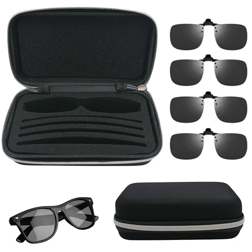 Étui à clipser pour lunettes idéal pour voyage et randonnée avec fermeture éclair