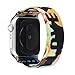 Produktbild VeveXiao Geflochtenes Solo Loop Stretch-Armband kompatibel mit Apple Watch Band 40 mm 38 mm iWatch Serie 6/5/4/3/2/1/SE Stretch Elastics Armband (38/40mm, schwarz gelb L)