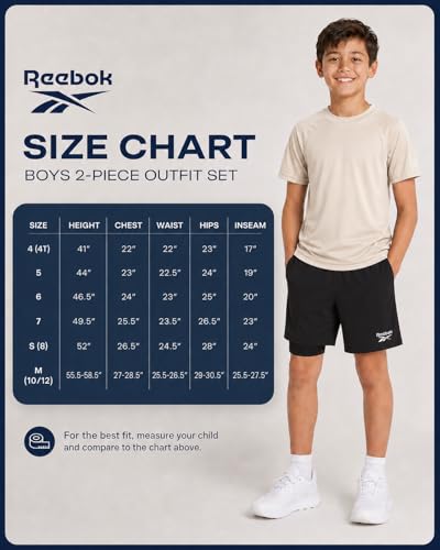 Reebok Boys Graphic Tee & Basketball Shorts 2-Piece Athletic Set - image 6