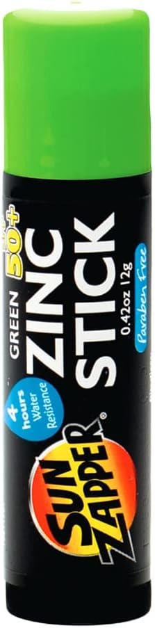 Sun Zapper Green Zinc Stick SPF 50+, 8 Pack 0.42 oz...