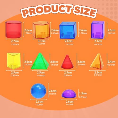 Apprentissage précoce à la maison avec 100 solides géométriques colorés - 5