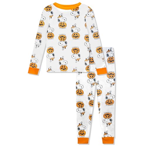 Peanuts Toddler Halloween Pajamas - Kids Snoopy 2 Piece Boys Girls PJ Set For Holiday, Long Sleeve & Pants - Official License