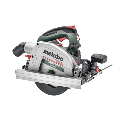 metabo Akku-Handkreissäge KS 18 LTX 66 BL - 18 V, 66 mm Schnitttiefe, 165 mm Sägeblatt-Ø, 4800 U/min - Bürstenloser Motor, LED-Licht, Softgriff, ideal für Holz und Plattenwerkstoffe - Inkl. Zubehör