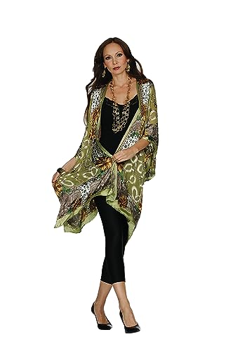 Aris A 100% Silk Bolero and Ruana with Rich Colors (Ruana)