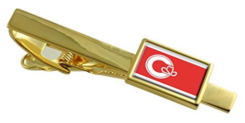 Bandera de Calgary en clip de corbata de oro para eventos formales