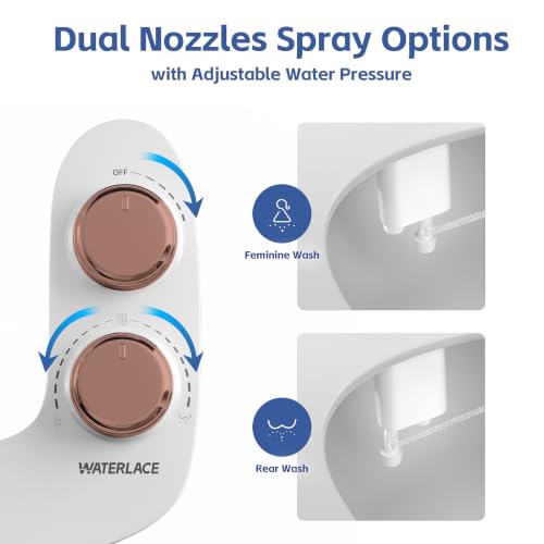 Image of Bidet Attachment for Toilet Seat Water Pressure - Non Electric Bidets Self Cleaning Sprayer - Dual Nozzle Bidet Attachments Toilets Spray - Adjustable Bidets Wash Butt Cleaner for Bathroom Gifts