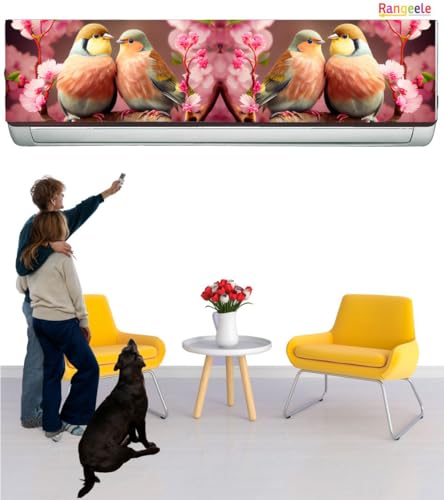 Image of 'Nature Colorful Pink love Birds'' AC Sticker (96 cm x30 cmx 24 cm)
