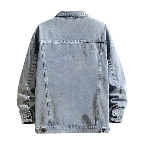 Mens Fashion Denim Jackets Casual Long Sleeve Fall Jackets Classic Tops Button Down Trucker Jacket Oversized Jean Coats