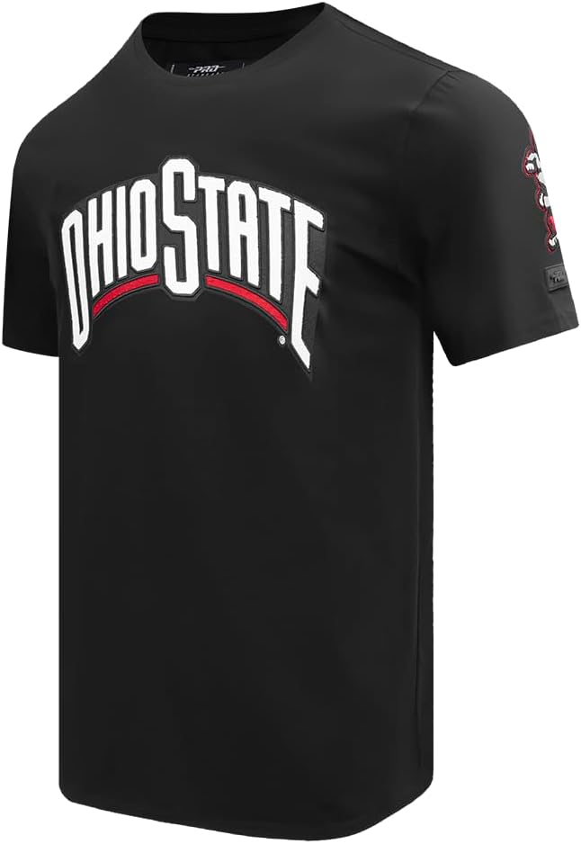Pro Standard Mens Ohio State University Classic Chenille Short Sleeve Tee Black L - Image 2
