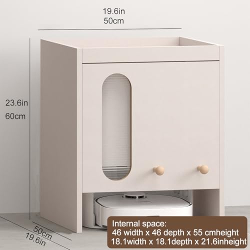 Robot Vacuum Hidden Cabinet showing pull-out drawer for easy access