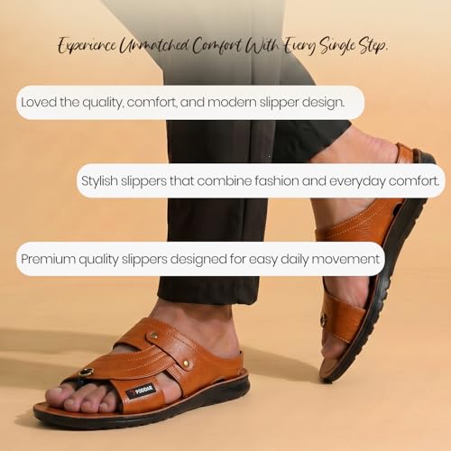 Image of Poddar PU Slippers for Men | Premium Daily Use Footwear | Comfortable Soft Sole Anti-Skid Sandals | Stylish Lightweight Casual Chappal for Office, Home & Outdoor Use