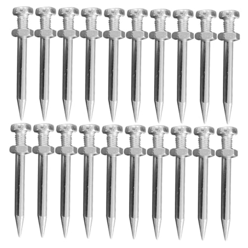 BELLIFFY 20pcs Metal Aerator Stake for Lawn Garden Aerating Shoes for Grass Heavy Duty Spikes Turf Spike Accessories