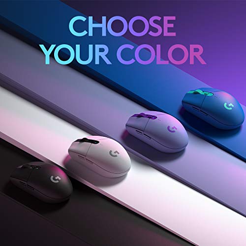 Logitech G305 Lightspeed Mouse Gaming Wireless, Sensore HERO, 12000 DPI, Design Leggero, 6 Pulsanti Programmabili, Batteria Fino a 250h, Memoria Integrata, PC/Mac/Laptop, Imballaggio Tedesco, Bianco