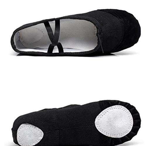 Sapatos de balé Supvox Sapatos de dança de lona e couro para crianças pequenas, meninas, mulheres, s