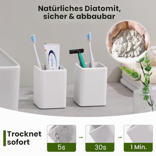 Luxspire Zahnbürstenhalter, schnell trocknend, Hell Grau – Ansicht 4