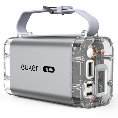 Garvee 30000mAh Power Bank Laptop Portable Charger 3 Ports, IP67 with LED Lights and See-Through IPS Screen, 65W Power Station Battery Pack for iPhone Series, Samsung, MacBook, Dell, ipad,etc