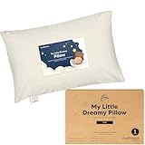Mini Toddler Pillow with Pillowcase - 9x13 My Little Dreamy Travel Kids Pillow for Sleeping, Toddler Bed, Small, Tiny, Organic Cotton Pillowcase, Soft & Breathable, Kids 2-4 Years Old (Clay)