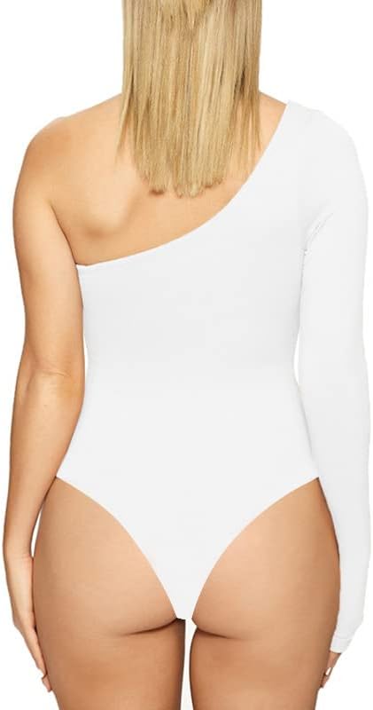 Size XL Women's Elegant One Shoulder Long Sleeves Bodysuits Sexy