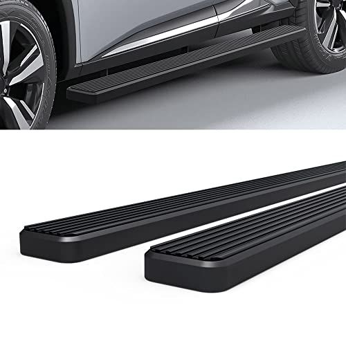 Estribos laterales acero inoxidable 5in negro para Nissan Rogue miniatura 4