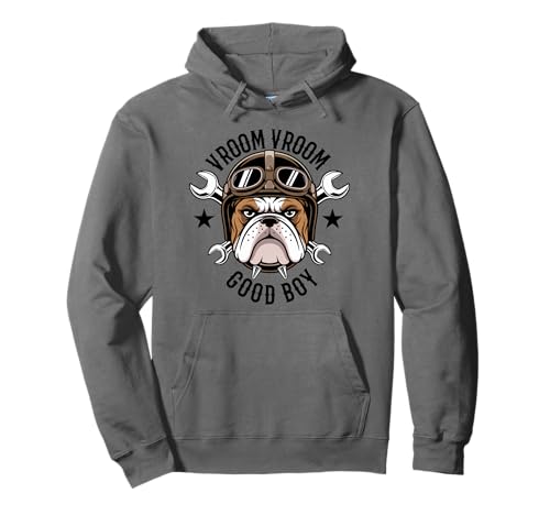 Vroom Vroom Bulldog Mechanic Biker Casque Clé croisée Sweat à Capuche