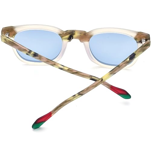 Image of HEPIDEM Matte Acetate Vintage Retro Square Polarized Sunglasses for Men UV400 UV Protection Sun Glasses