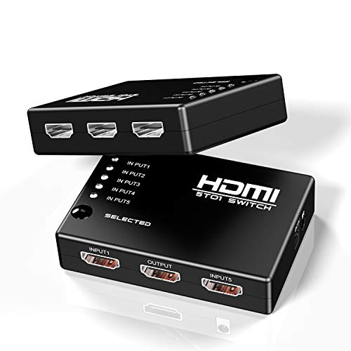 HDMI Switch 4k 5 in 1 Out - HDMI Switch Splitter with IR