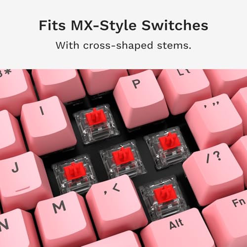 Image of GLORIOUS Gaming - GPBT Basics (PBT Keycaps), Potion Pink, No Fade Dye-Sublimated, for Custom Mechanical Keyboards, Fits 100%, 75% 65% 60%, Fits ANSI & ISO, Supports Windows & macOS - English (US)
