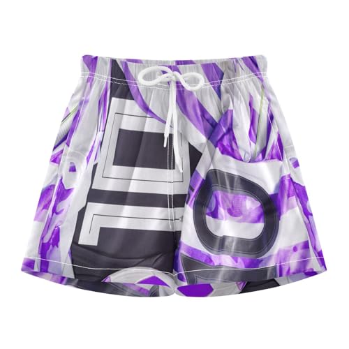 Boys Swim Trunks Size 8 with Compression Liner Jersey 10 Swim Shorts Purple Soccor Boy Bathing Suit Swimming Trunks with Pokects