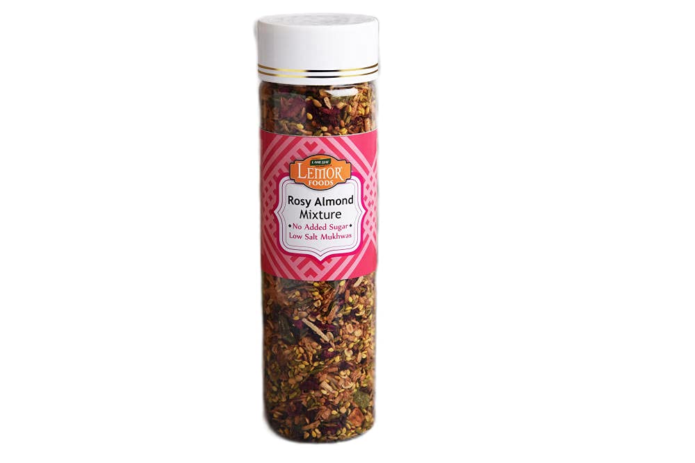 Lemor Rosy Almond Mixture (300 Gms, 2 Jars of 150 Gms Each) | Low Sugar & Low Salt Mukhwas | Healthy After Meal for Eating | Roasted Trail Mix Snacks-image-2