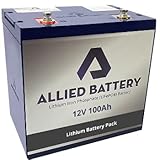 12V 100AH Allied Lithium Battery - Includes SOC Meter and Waterproof Charger - Rechargeable Lithium 12.8 Volt Battery for RVs, Campers, Trolling, Solar, Storage – Built-in BMS | Lightweight