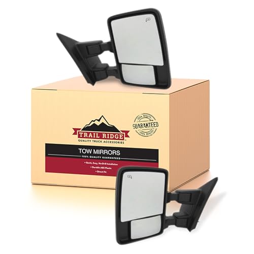 Trail Ridge Left & Right Mirror Kit Towing 4 Piece Driver & Passenger Side Compatible with 2013-2014 Ford F-150 FO1320479 FO1321479