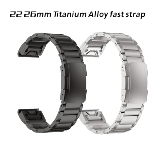 For 22mm 26mm Titanium Straps 7X 7XPRO 6X 7PRO 7 6 Descent MK1 MK2 Epix Gen 2 Wristband(Black,22mm)2