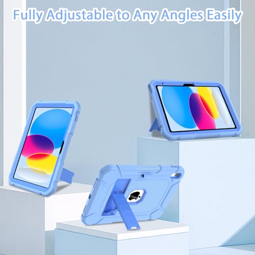 Étui iPad 11e/10e génération antichoc bleu avec béquille