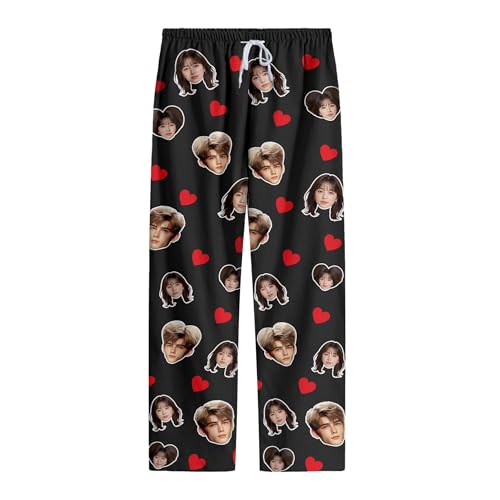 Custom Pajamas With Photo, Pajamas Pants For Men Women, Matching Pajamas For Couples, Valentine Pajamas
