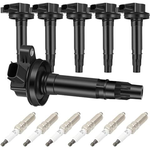 ASAPE Set of 6 Ignition Coil Pack with 6*Spark Plug Fit for 2011-2016 for Ford Edge 3.5L 2011-2014 for Ford F-150 3.7L 2011-2016 for Lincoln MKX 3.7L, Replace 610-00119 DG520 UF553 Cover