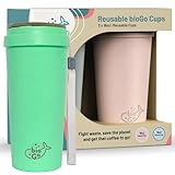 bioGo 3 16oz Coffee Cups bundle - Perfect Size Travel Coffee Cups with Lids- Travel Mug (Faded Pink, Padel Gray & Mint, 16oz)