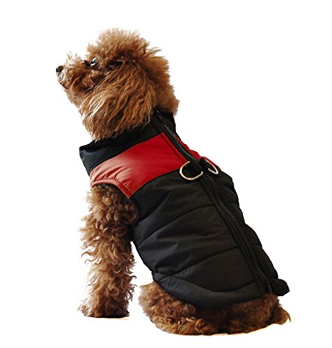 UBEST - Cappottino impermeabile invernale per cane, con anello a D, cappottino imbottito da pioggia, piumino gilet, in 5 colori, taglie dalla S fino alla 5XL