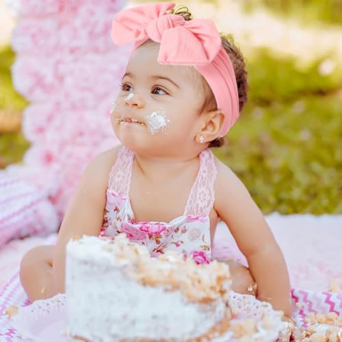 FZBNSRKO 20 Pcs Baby Nylon Headbands,Baby Bow Hairbands,Baby Girl Headbands with Bows Handmade Baby Headbands Hair Accessories For Newborn Baby Girls Infant Toddler(Random Color)2